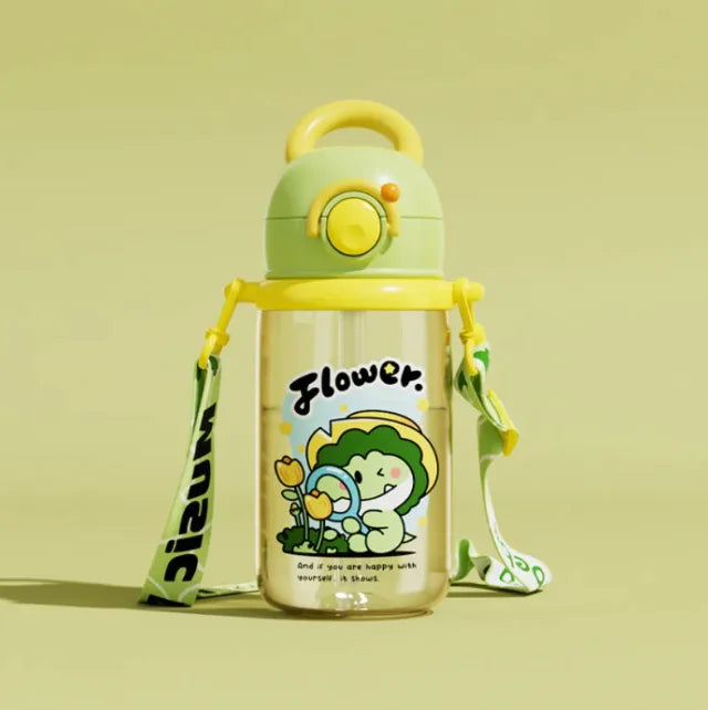 Children's Whale Cartoon Diving Fountain Water Bottle - Tritan Leakproof Sippy Cup (Various Sizes & Colors)